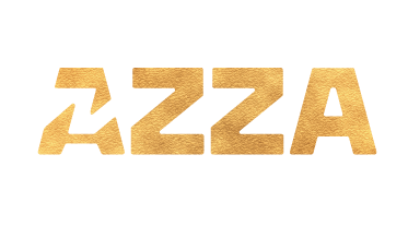 Logo AZZA Consultoria & Negócios com gold texture